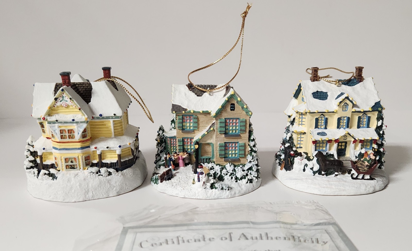 Vintage Thomas Kinkade Bradford Editions Winter Memories Ornament Set (18 Total)