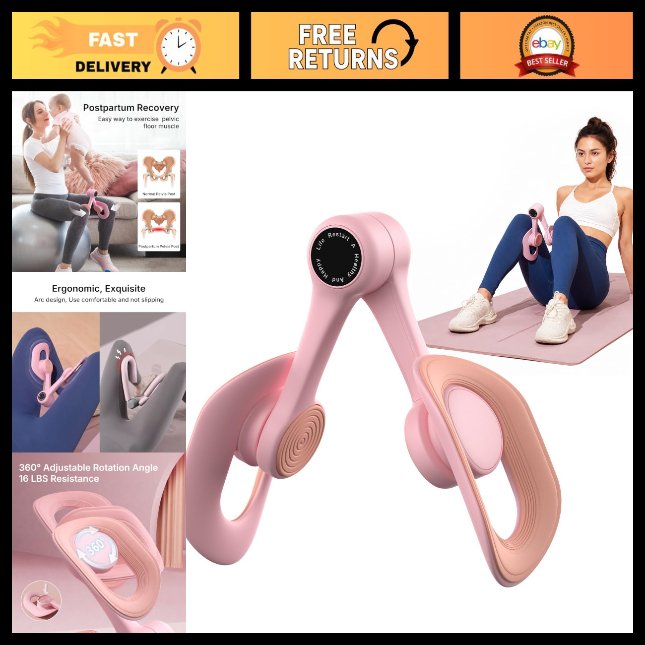 MERACH Pelvic Floor Exercise Devices, Thigh Trainer, Inner Thigh Exerciser