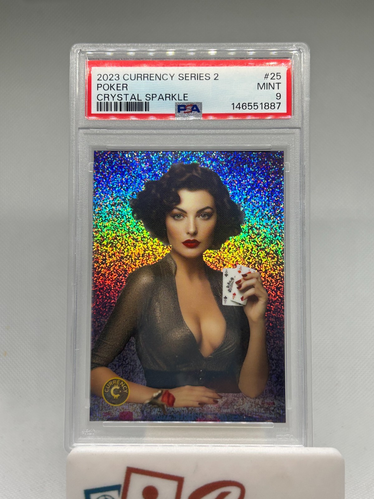 PSA 9 POKER  #25 2023 Cardsmiths Currency Series 2 Crystal Sparkle Holo 🚀🌖