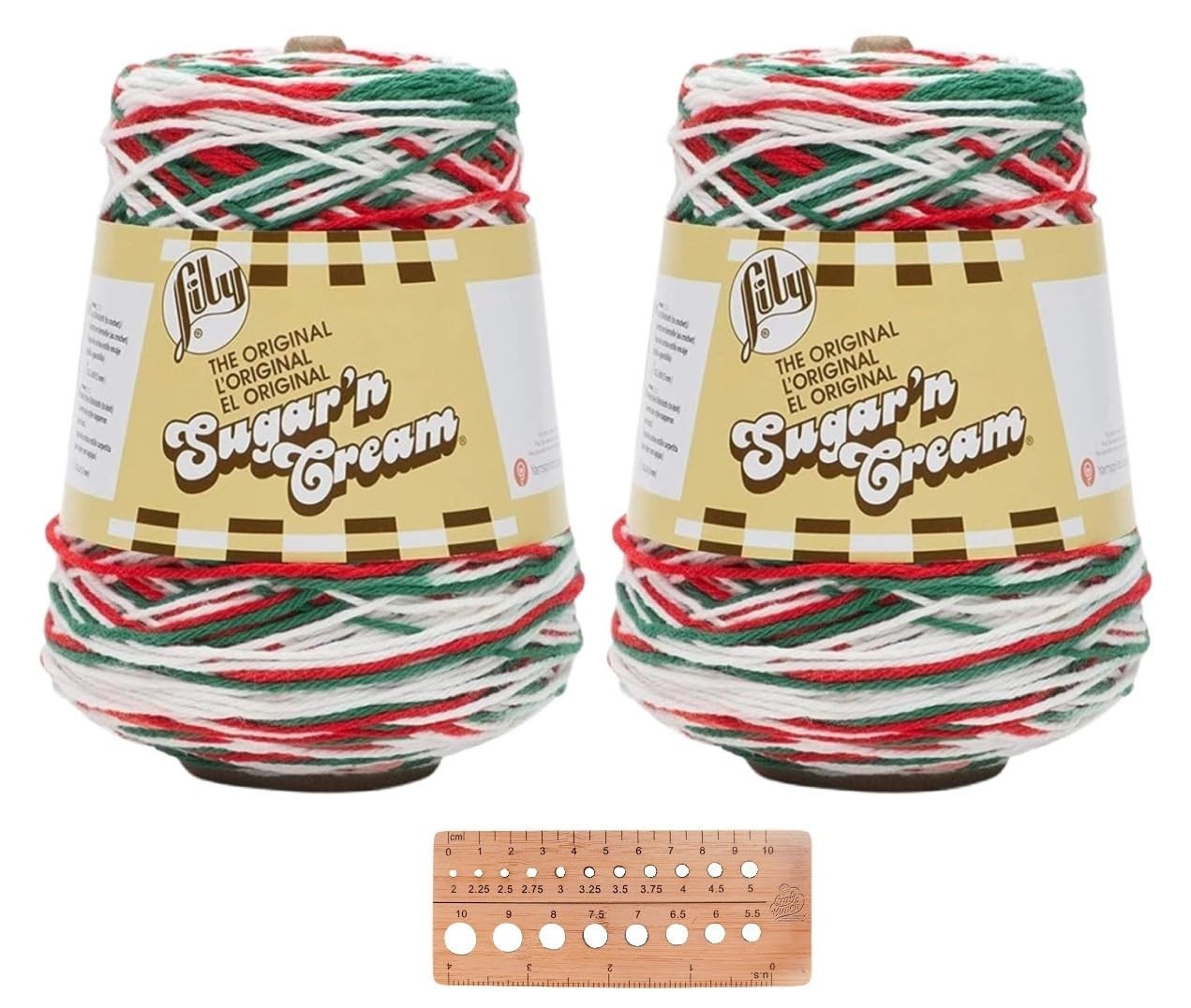 Lily Sugar \'n Cream Cotton Yarn - 2 Cones (Mistletoe)