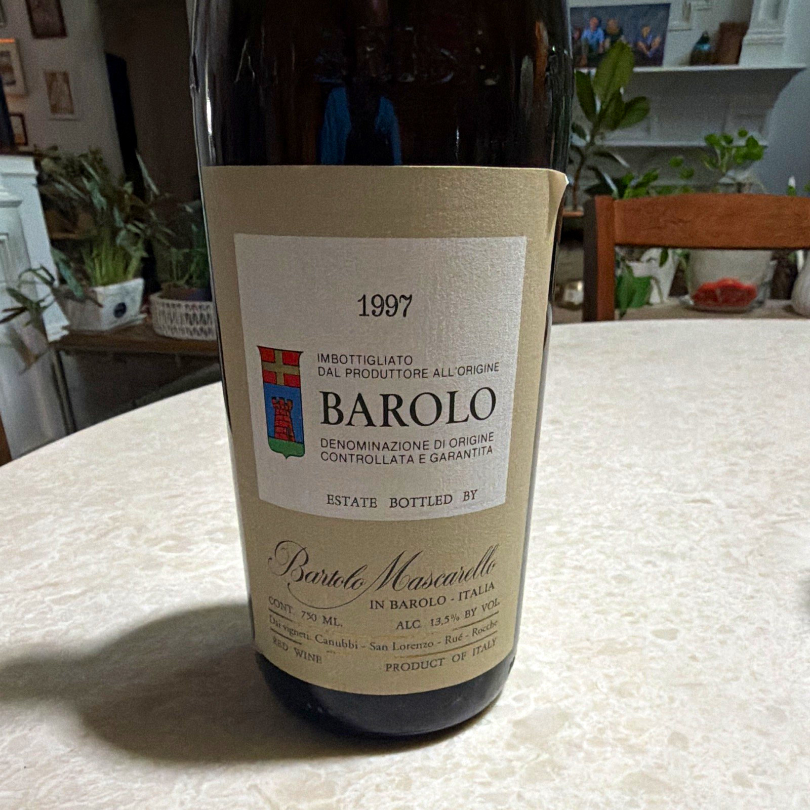 1997 Bartolo Mascarello Barolo EMPTY Wine Bottle Piedmont Italy Collectible