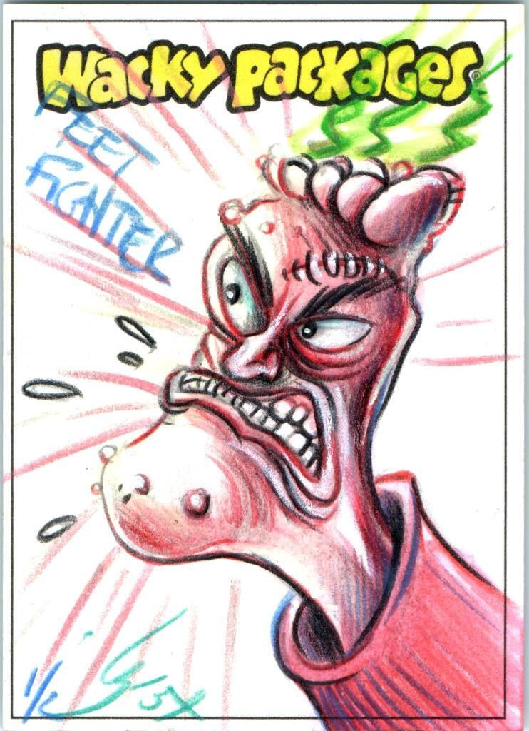 2024 WACKY PACKAGES DRAWN ARTIST SKETCH CARD FEET FIGHTER by Greg Trieze    188