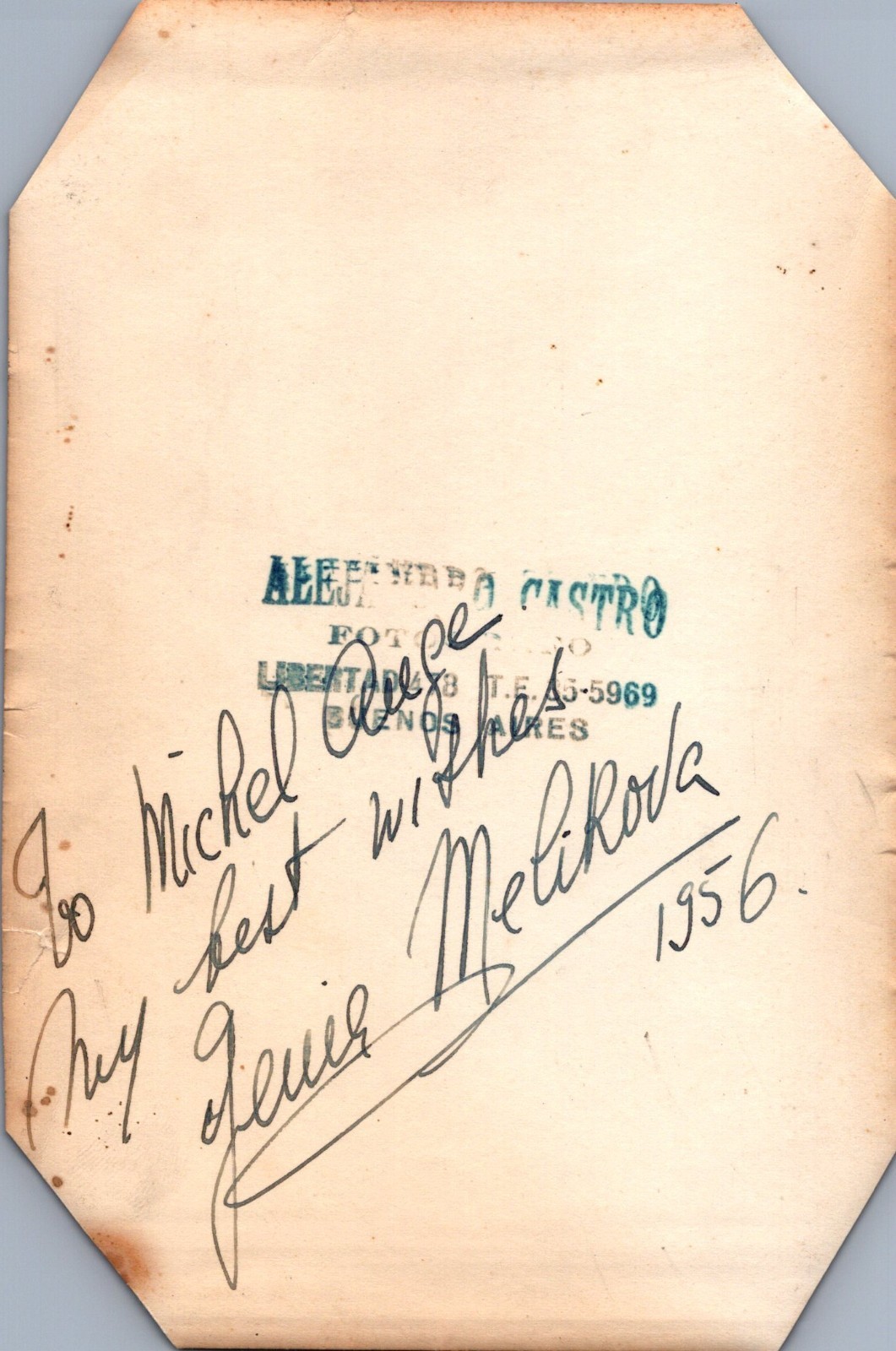 Genia Melikova Opera Ballet Dancer DATED 1956- AUTOGRAPH Hand signed 5x7 PHOTO