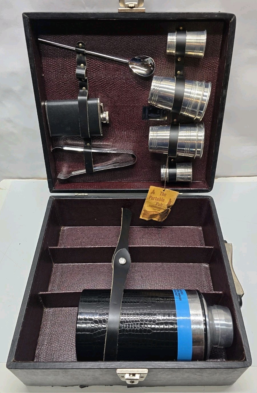 Vintage Londonaire Limited Edition Portable Pub Bar Set Cocktail Shaker Cups Kit