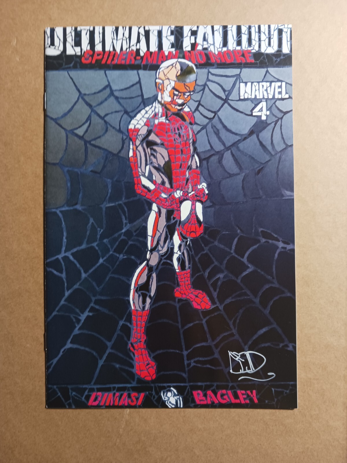 ULTIMATE FALLOUT #4 MARVEL SHATTERED VARIANT SIGNED BY MATT DIMASI 1ST MILES NM