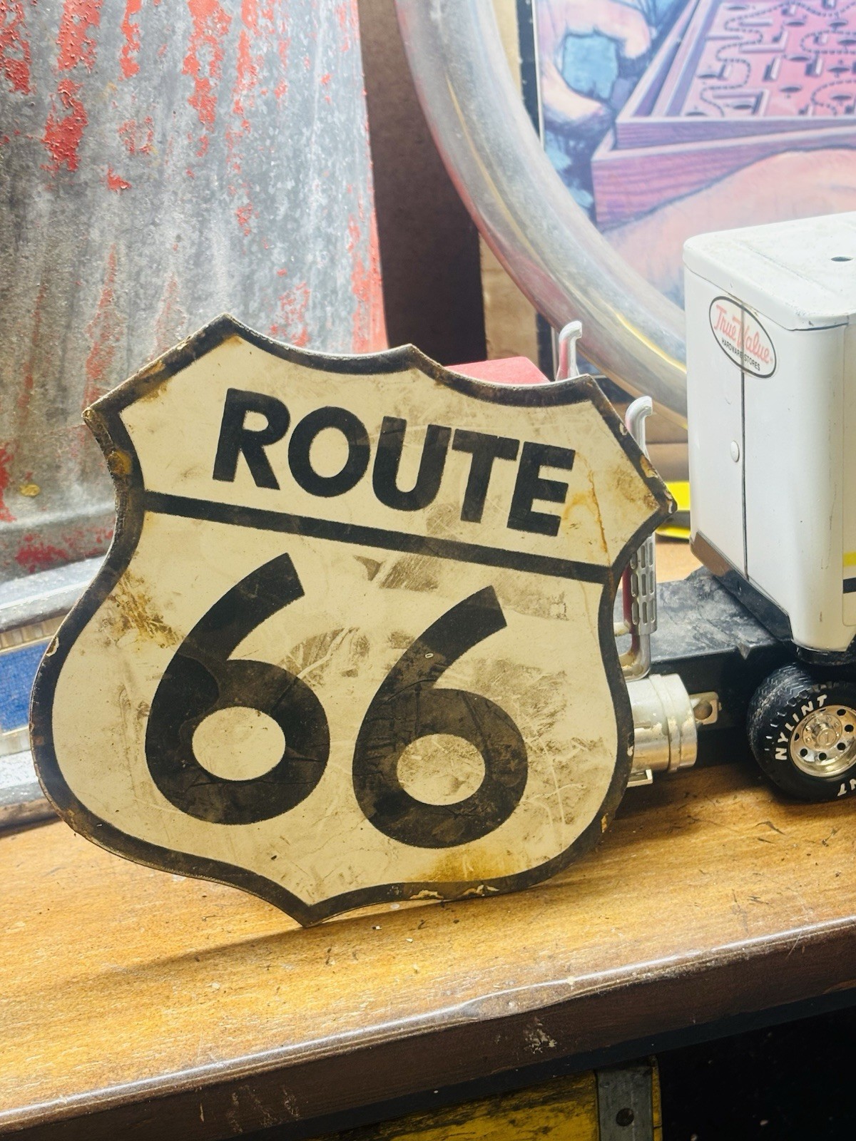 Route 66 Porcelain Advertising Sign