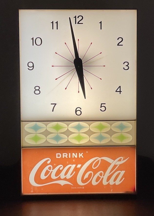Vintage original Coca-Cola Lighted Clock Sign from 1950’s working extremely rare