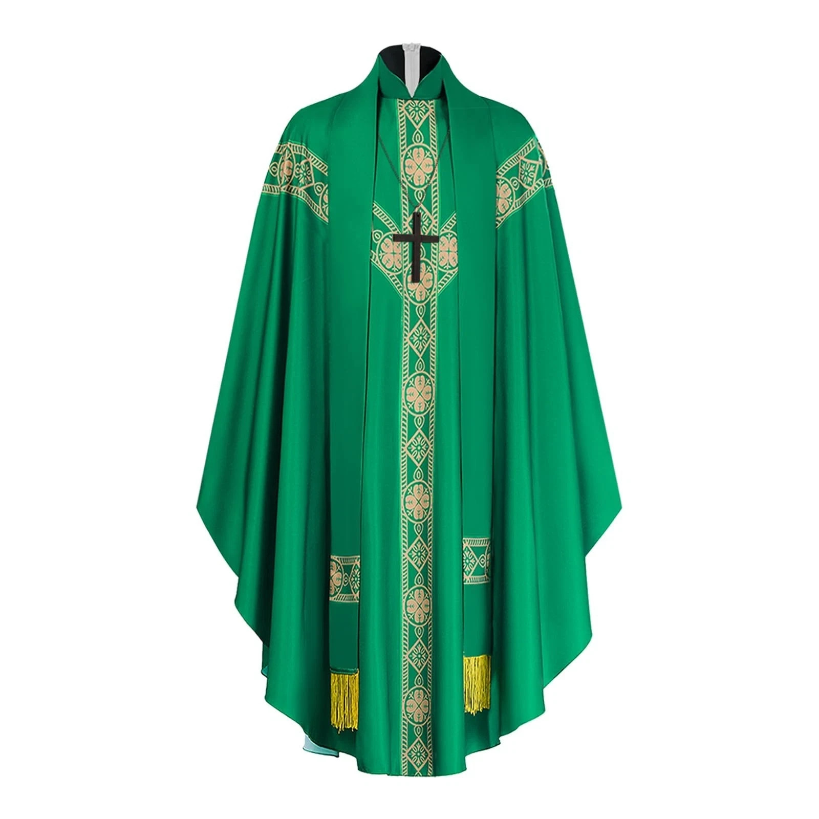 Church Catholic Priest Chasubles Vestments, Robe Chasuble Mass Round Collar R