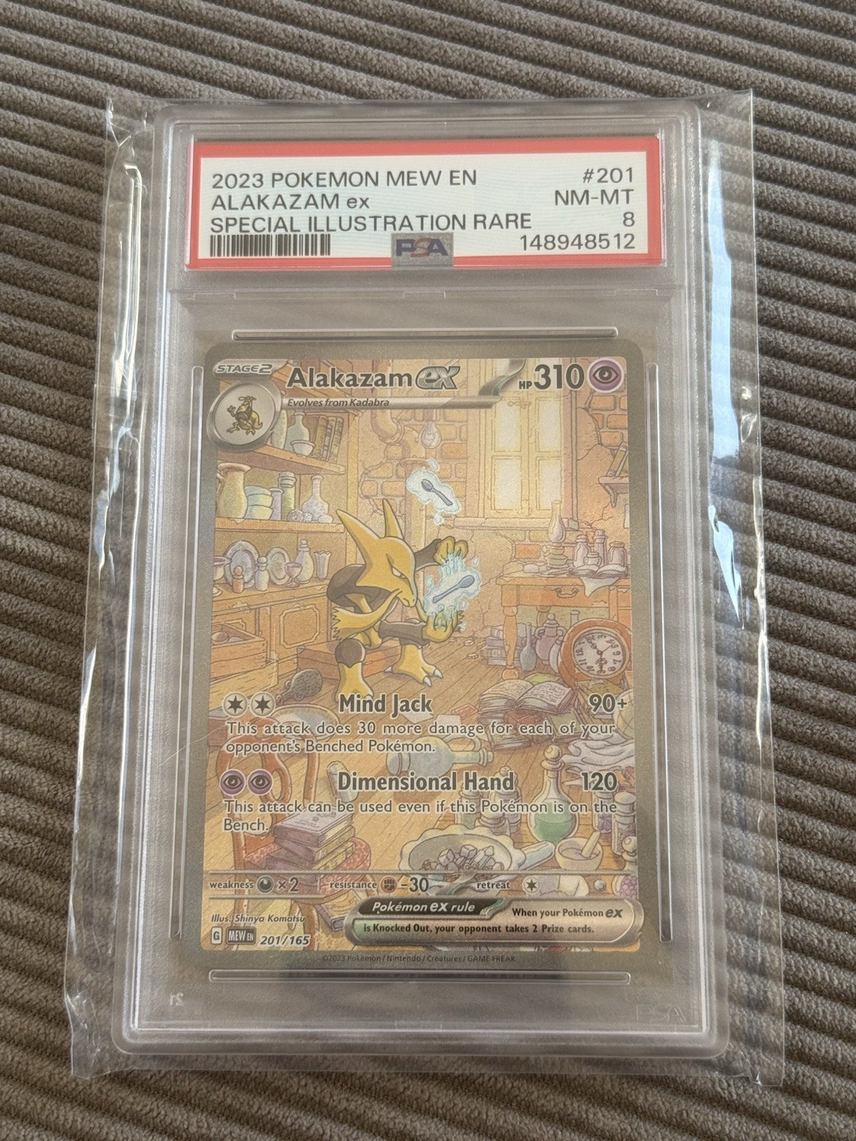 Pokemon TCG PSA 8 ALAKAZAM ex 201/165 151 - 2023 ITALIANO ITA