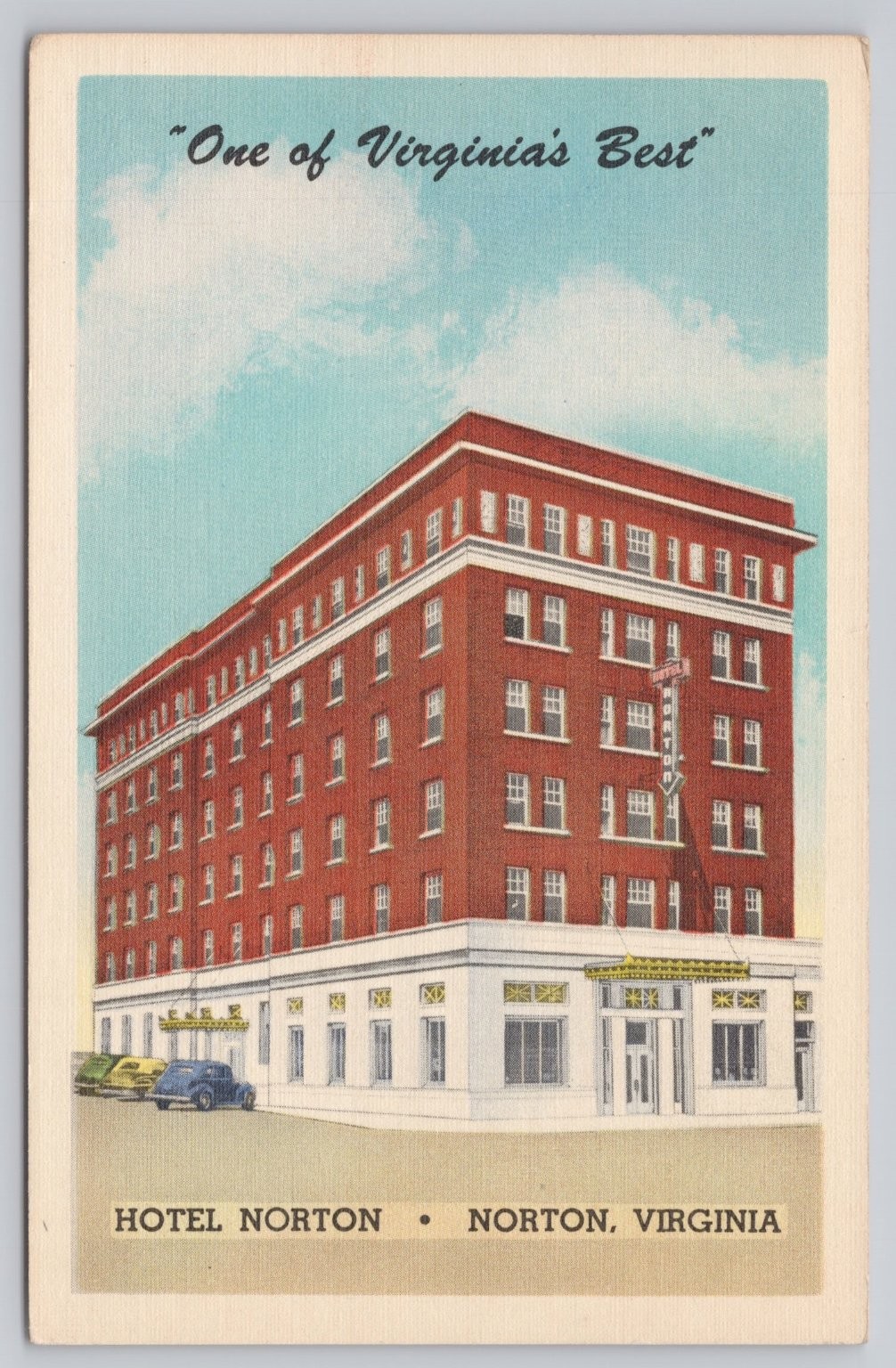 Vintage Hotel Norton Postcard Norton Virginia Southwest Coal Fields
