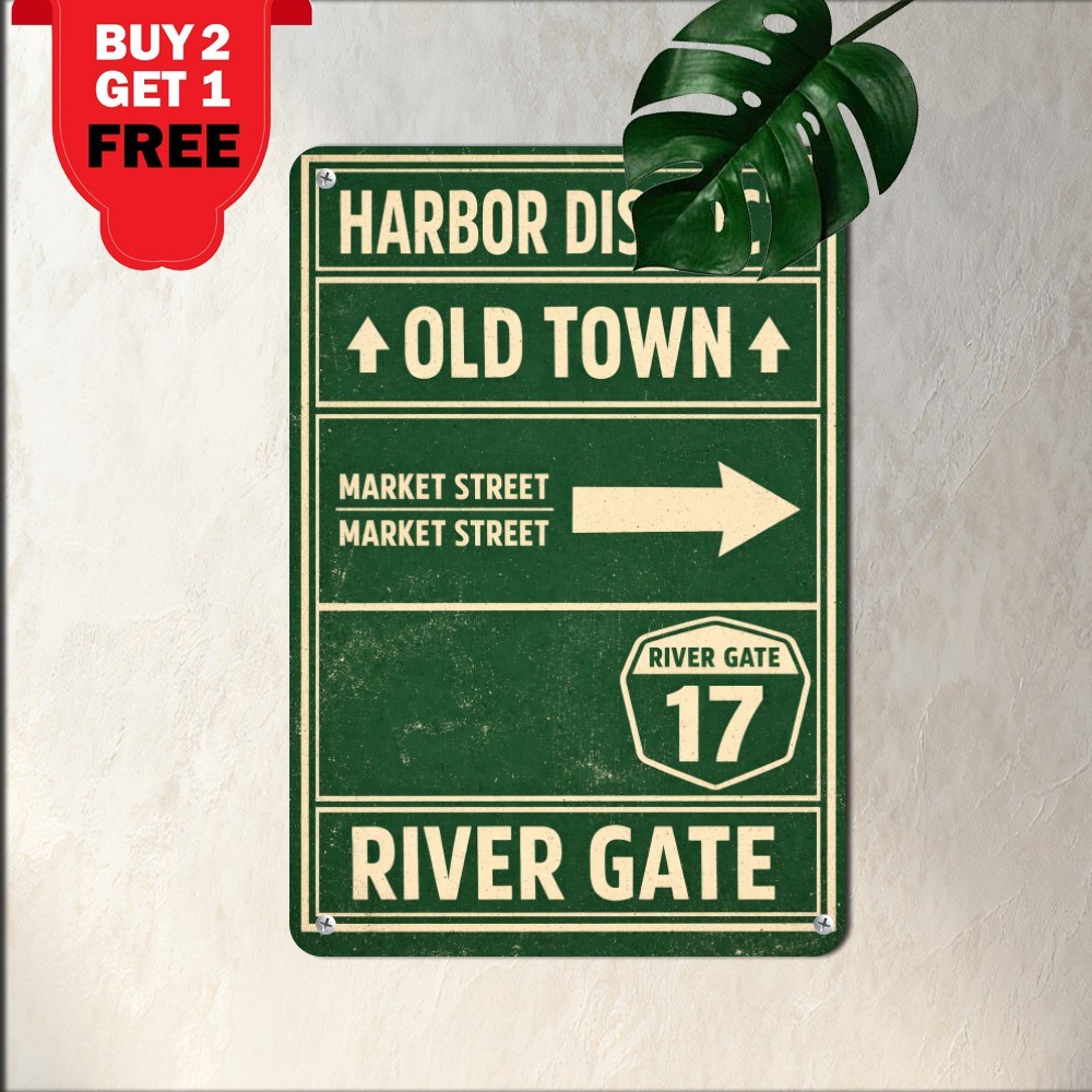 Historic Urban Subway Direction Sign Central Park Manhattan Metal Tin Plaque