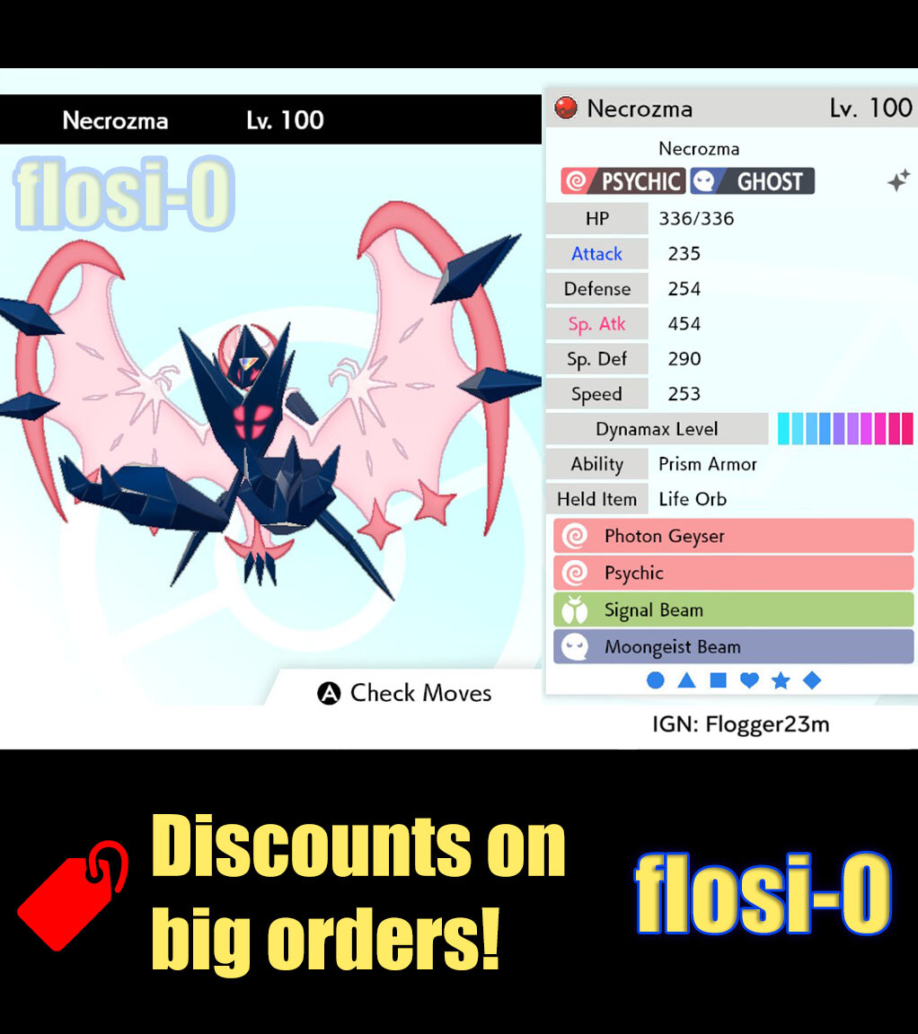 Pokemon Sword and Shield Shiny 6IV Dawn Wings Necrozma