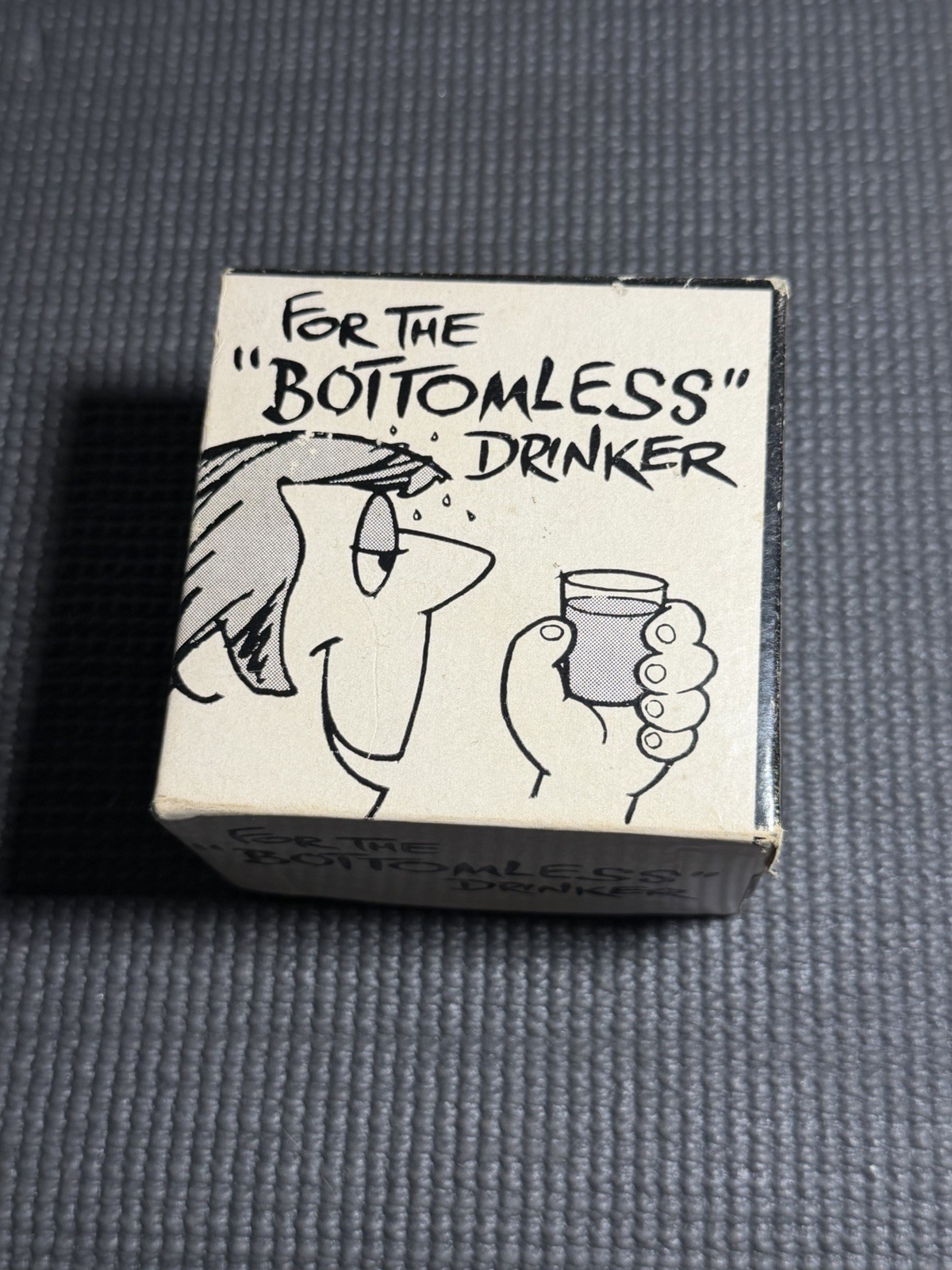 1960s or 70s trick/gag/ joke: FOR THE BOTTOMLESS DRINKER 1973 H Fishlove & co