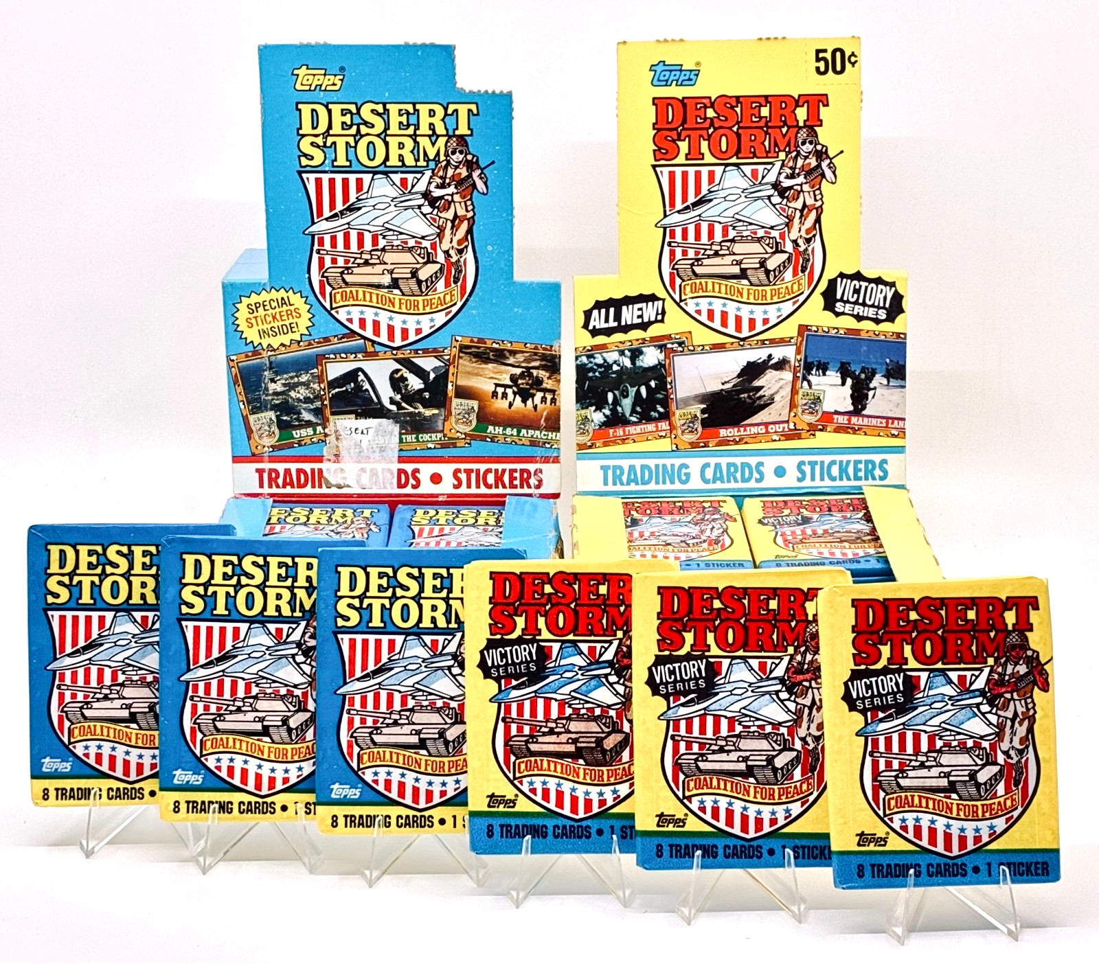 1991 Topps Desert Storm 1st + 2nd Series Sealed (6) Six Packs Lot COA / Victory