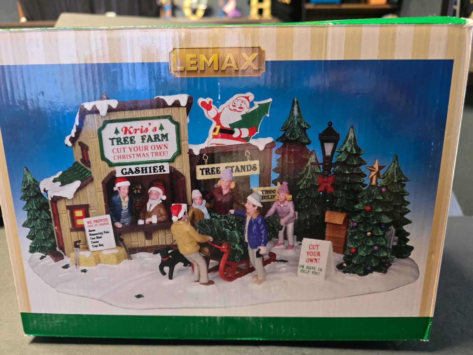 2011 NEW Lemax Kris’s Tree Farm Christmas Tree Lot Village Santa Holiday