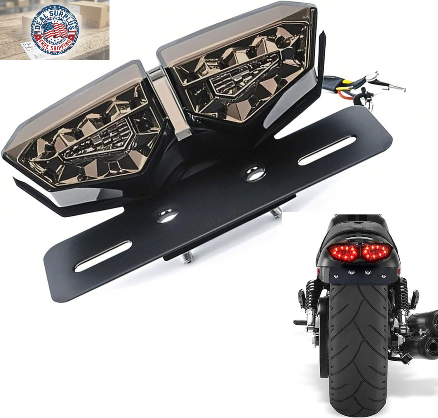 Motorcycle Tail Light, Motorcycle Integrated Brake Tail&Turn Signal Light with L