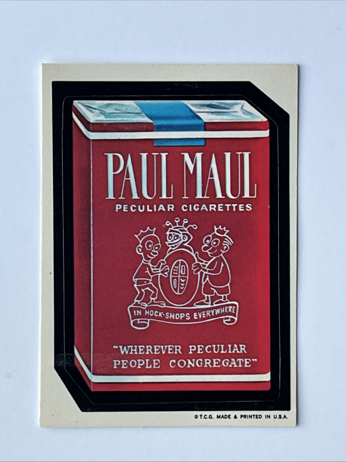 Vintage 1973 Topps Chewing Gum Wacky Pack Packages Paul Maul White Back Sticker