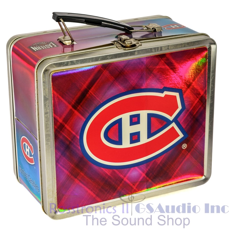 MONTREAL CANADIENS NHL 1990's METAL LUCHBOX REFLECTIVE IRIDESCENT HOLOGRAPHIC