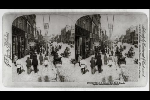 Kiev Ukraine 1898 Principal Street Pedestrians Storefronts Stereograph