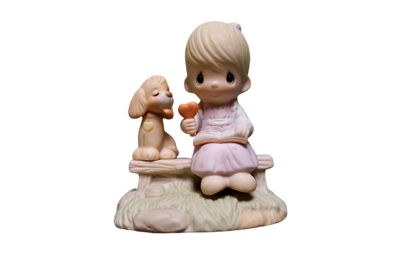 Vintage 1989 Precious Moments Figurine: Bisque Porcelain Angel