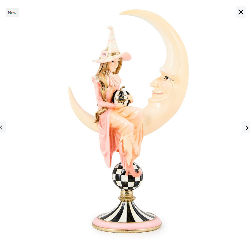 MACKENZIE CHILDS Hocus Pocus Witch on Moon Figurine NEW