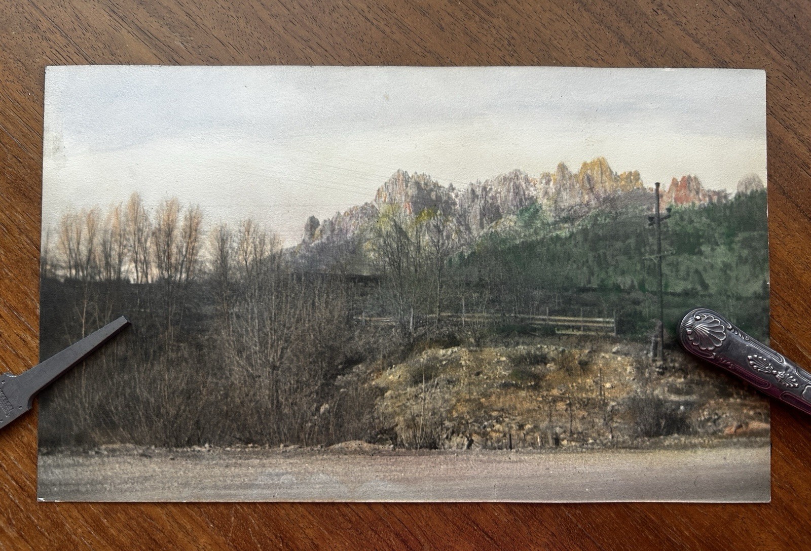 Vintage 1947 Smith Rock State Park Oregon Hand Tinted Landscape 6 x 10 Photo