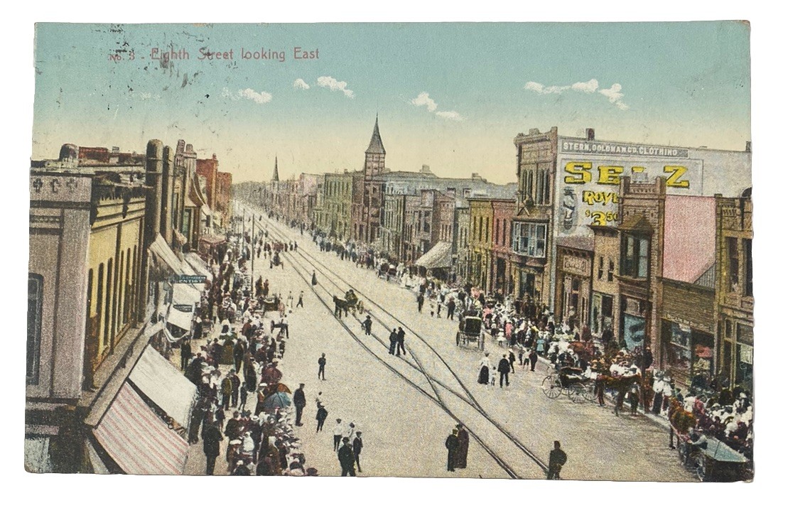 8th, Eighth Street View East ~ Holland Michigan MI ~ Antique 1900s Postcard