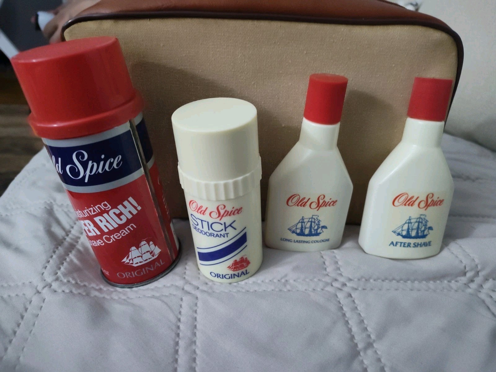Vintage Old Spice Overnight Travel Bag Set After Shave Cream Deodorant NIP