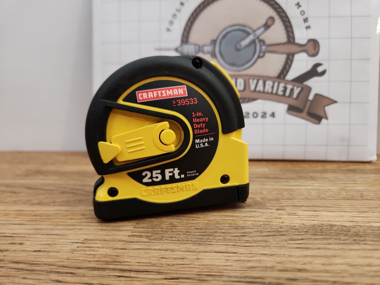 NOS Sears Craftsman 39533, USA Yellow 25ft Lock Tape Measure, EZ Change Blade