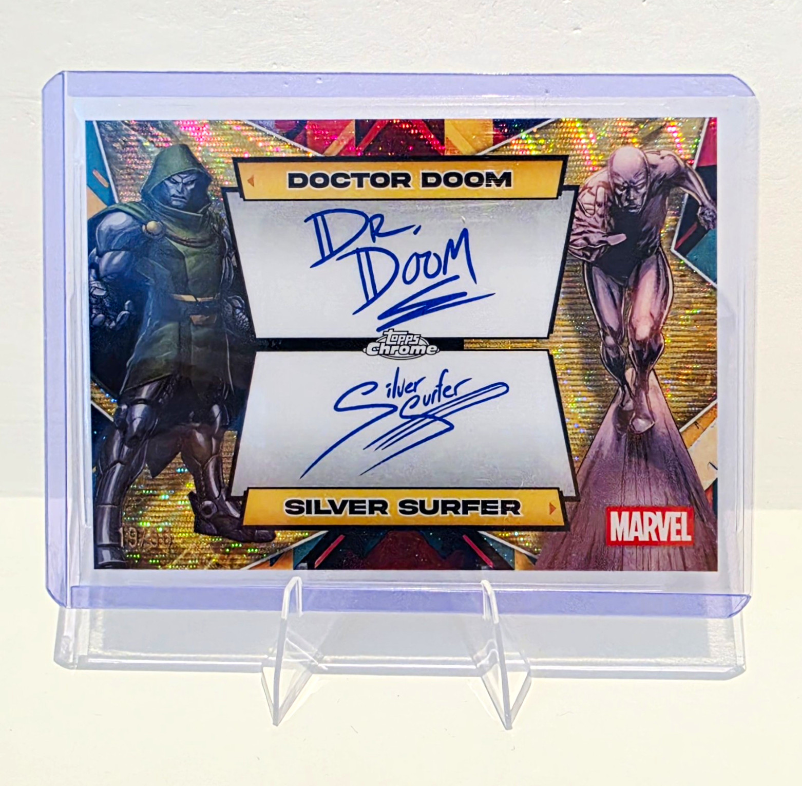 Topps 2025 Marvel Chrome Dual Auto Serial 19/50 DOCTOR DOOM/ SILVER SURFER 