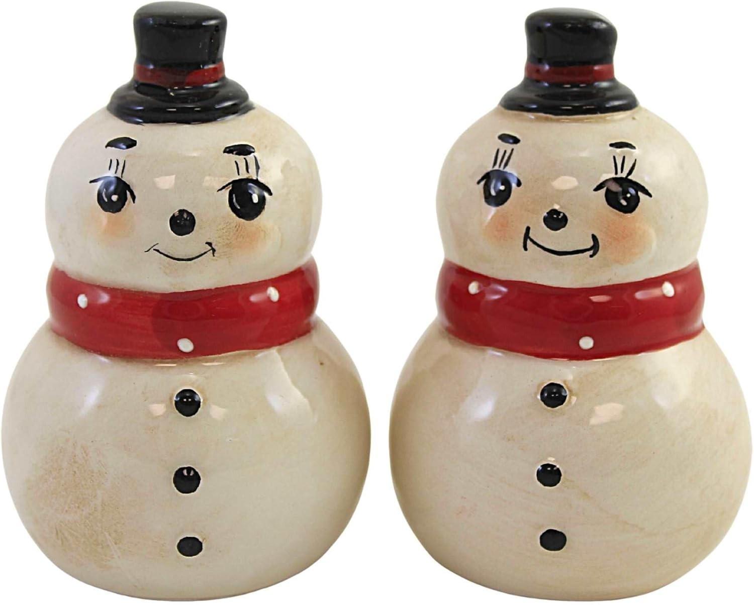 New Johanna Parker Transpac Chrsitmas Nostalgic Snowman Salt & Pepper Shakers