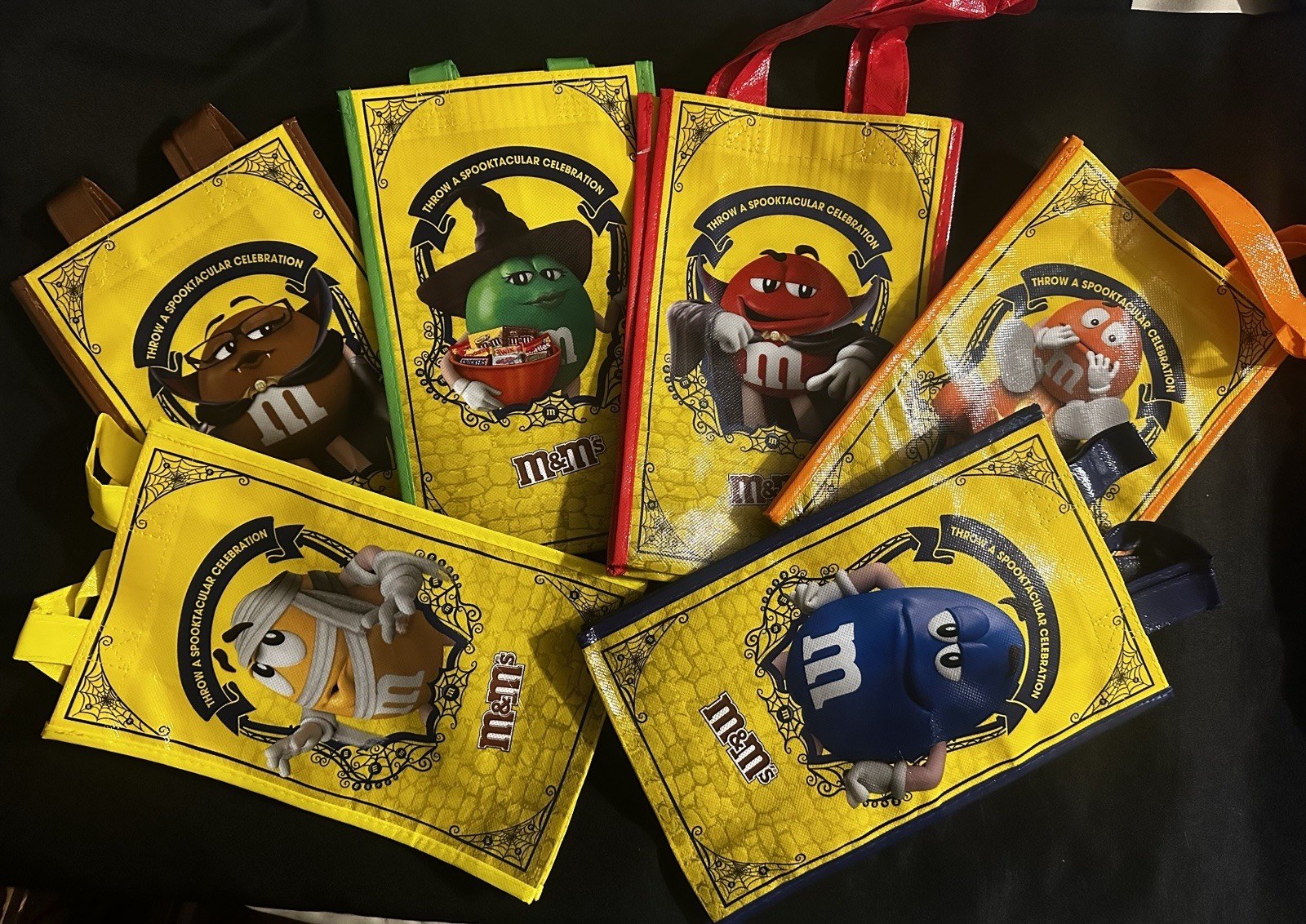 Set of 6 M&M\'s Candy Reusable Halloween Trick or Treat Bags - 2019 Promo