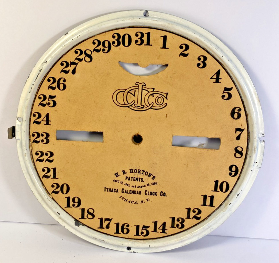 Antique Ithaca Calendar Clock H.B. Hortons Patent Lower Dial Bezel 1866 Part