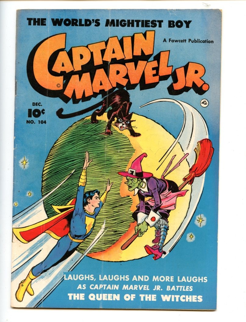 Captain Marvel Jr. 104 with super fun Queen of the Witches cover, love the cat