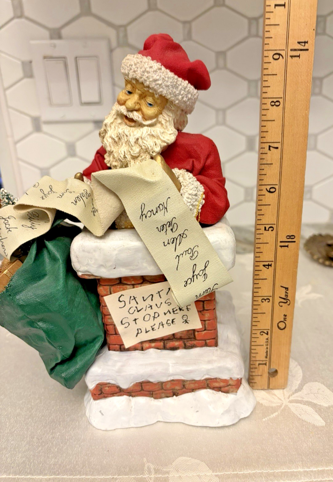 Vintage 1989 Possible Dreams Clothtique Santa Figurine – Chimney Christmas Decor