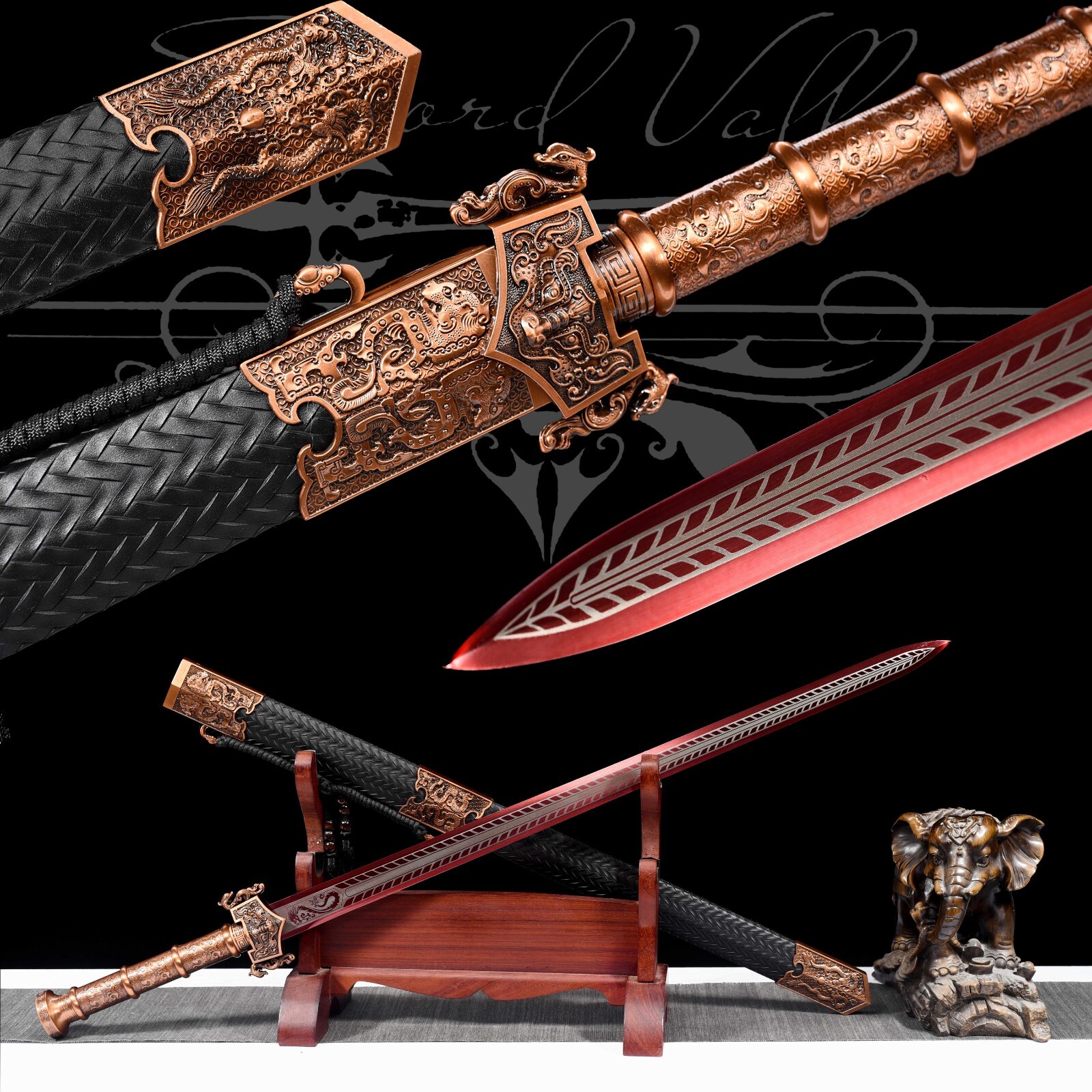103cm Handmade Sword/High-Quality Red Blade/Battle Ready/Collectible Real Katana