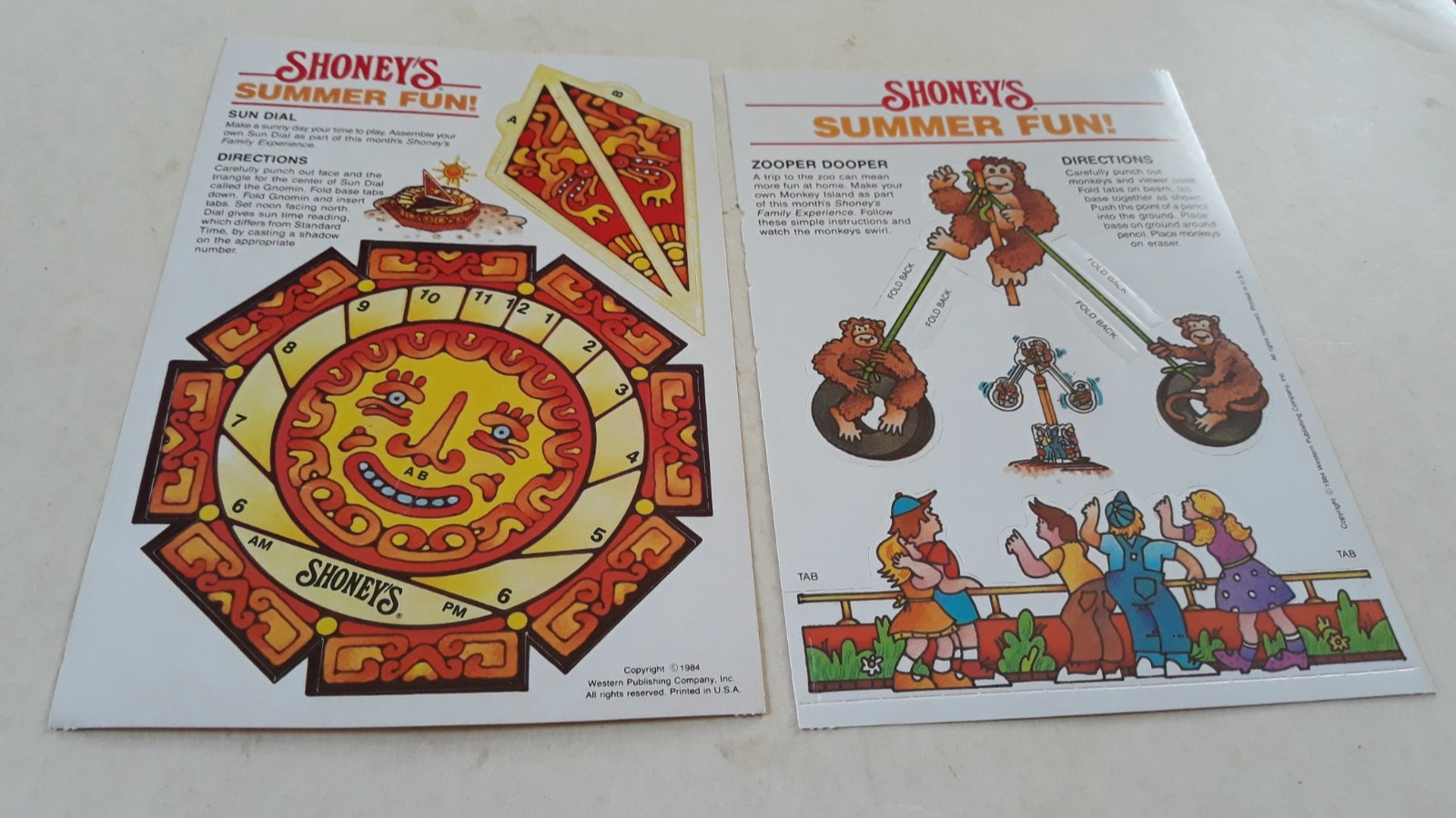2 Vtg Toy Punch Out Games 1984 Shoney\'s Restaurant