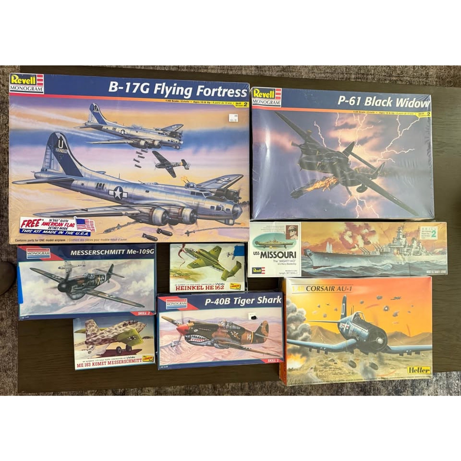 Vintage Military Model Kit Lot Revell, Monogram, Heller Factory Sealed/Unopened