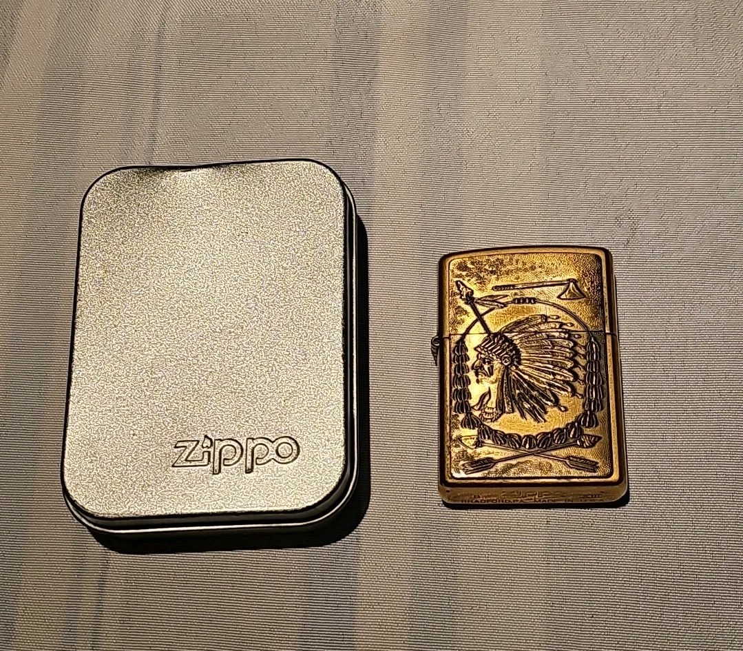 ZIPPO 1997 BARRETT SMYTHE INDIAN CHIEF WILD WEST SERIES LIGHTER UNFIRED free shi