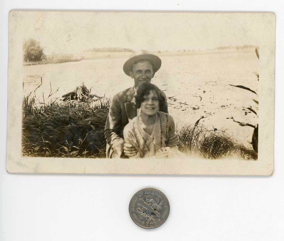Vintage 1927 photo / Green Lake WI - YOUNG LOVE Steve Swatik & Ann Adamek TEENS