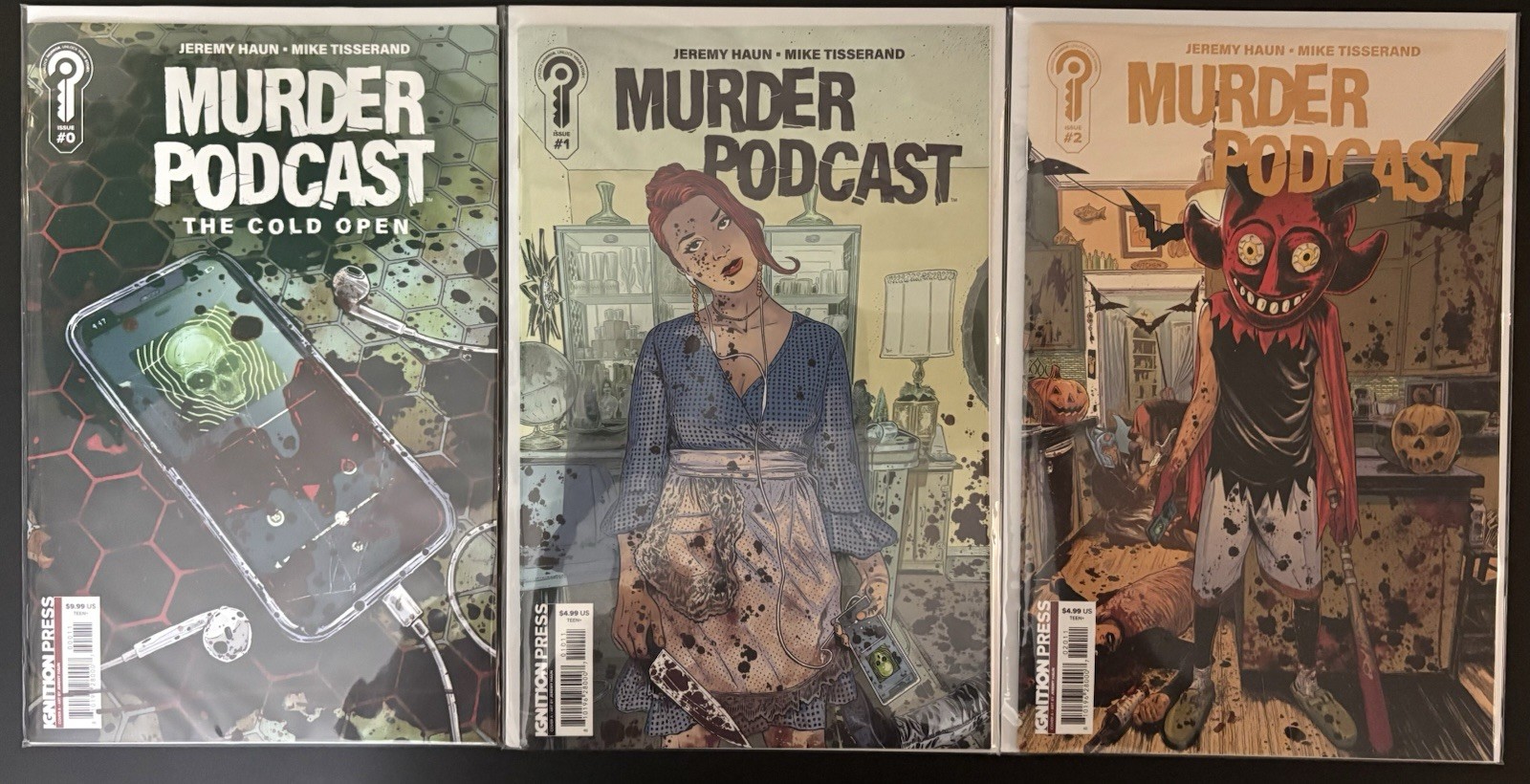 Murder Podcast #0–8 Lot 10 Comics SIGNED Cold Open #0 + #8 Variant Ignition