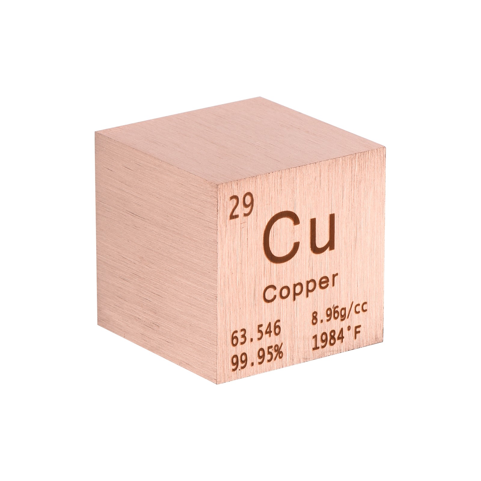 Copper Cube Metal Element High Density Block Pure Periodic Element 1