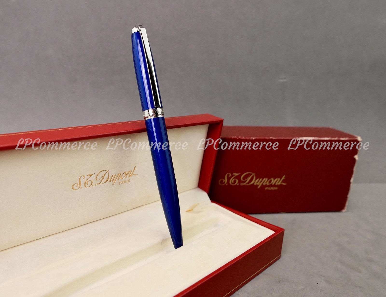 S.T. Ballpoint Pen Dupont Fidelio Ballpoint Box Lacquer Blue Refill Palladium