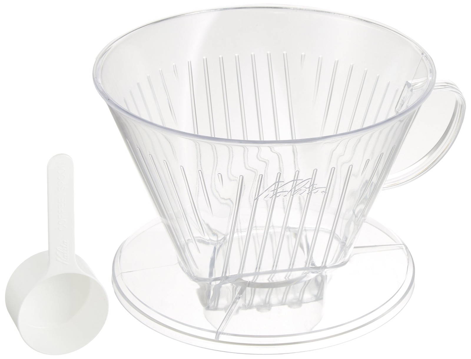 Kalita 104-D Coffee Dripper, 7-12 Servings, Clear Plastic, 3-Hole Design For Fa_