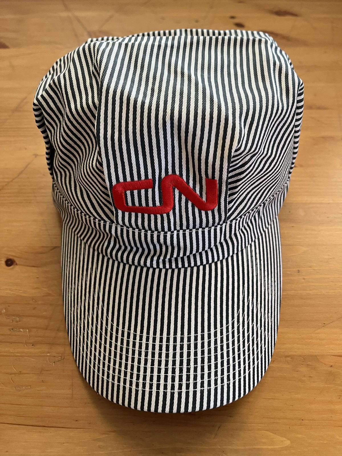CN Railroad Engineer Train Hat Fersten Worldwide Pinstripe Snapback Cap