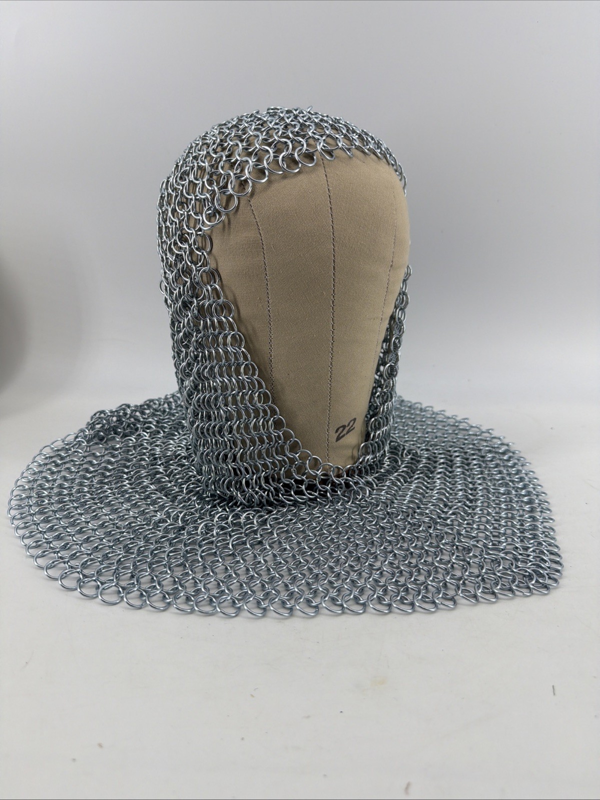 Chainmail Coif Medieval Knight Renaissance Armor Chain Mail Hood Viking - Large
