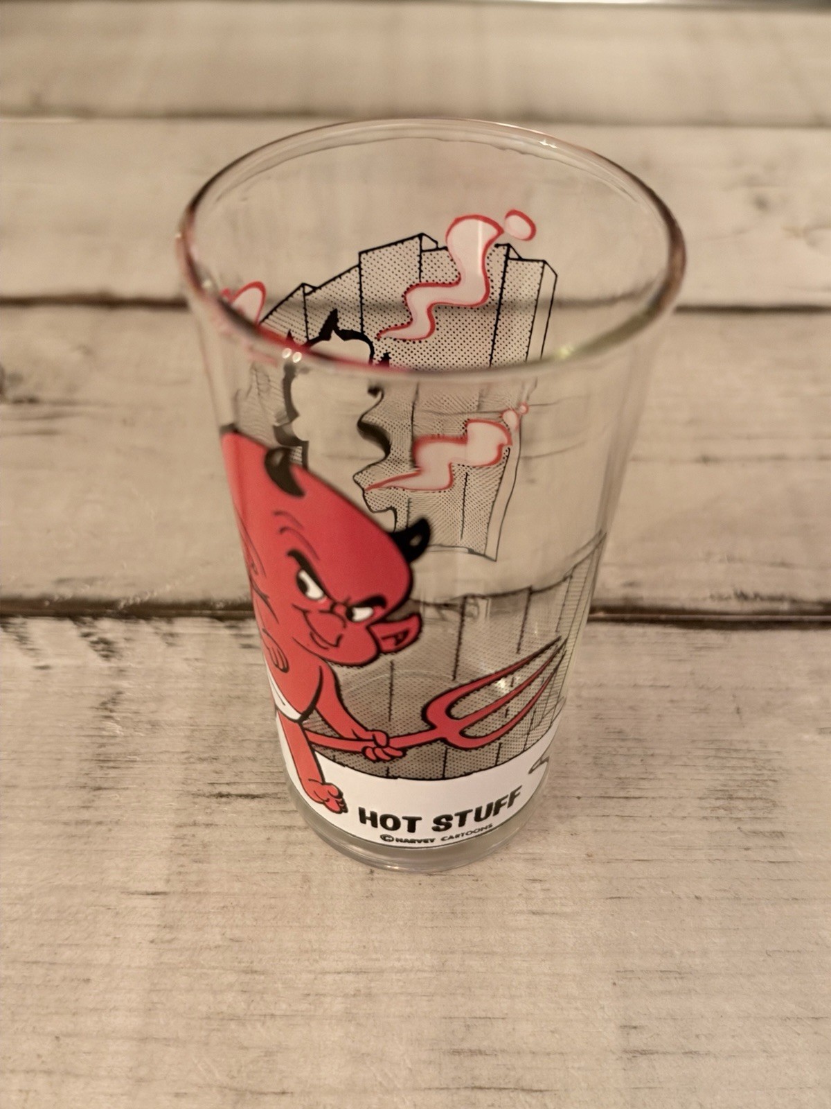 VINTAGE 1970\'S HOT STUFF PEPSI DRINKING GLASS - HARVEY CARTOONS