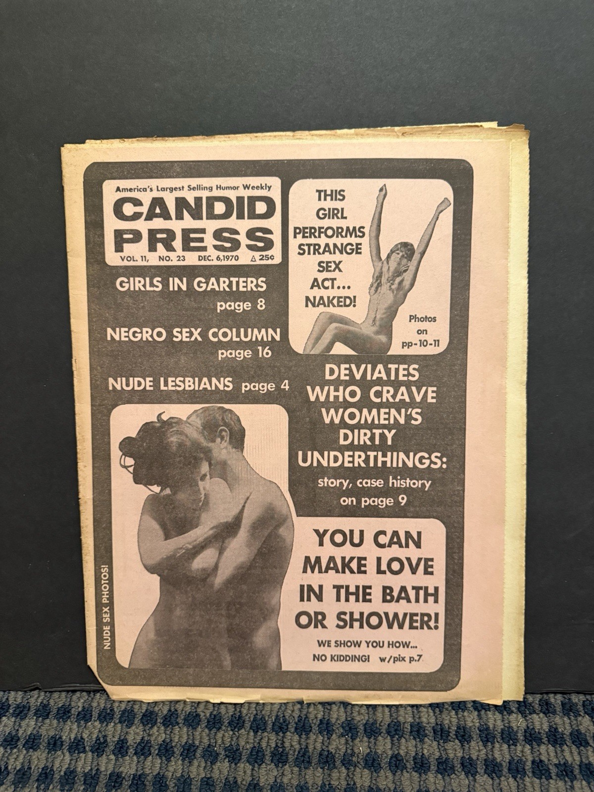 1970 December 6th Candid Press Newspaper, Women’s Dirty Underthings  (VRN10D)