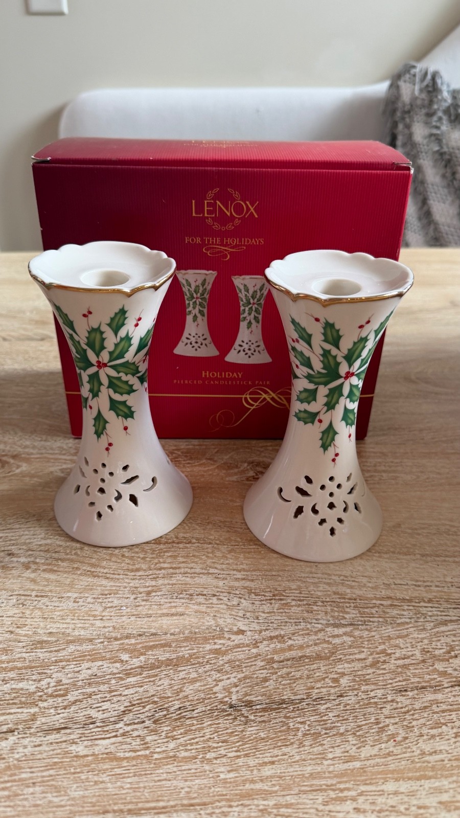 Lenox Holiday Pierced Candle Sticks