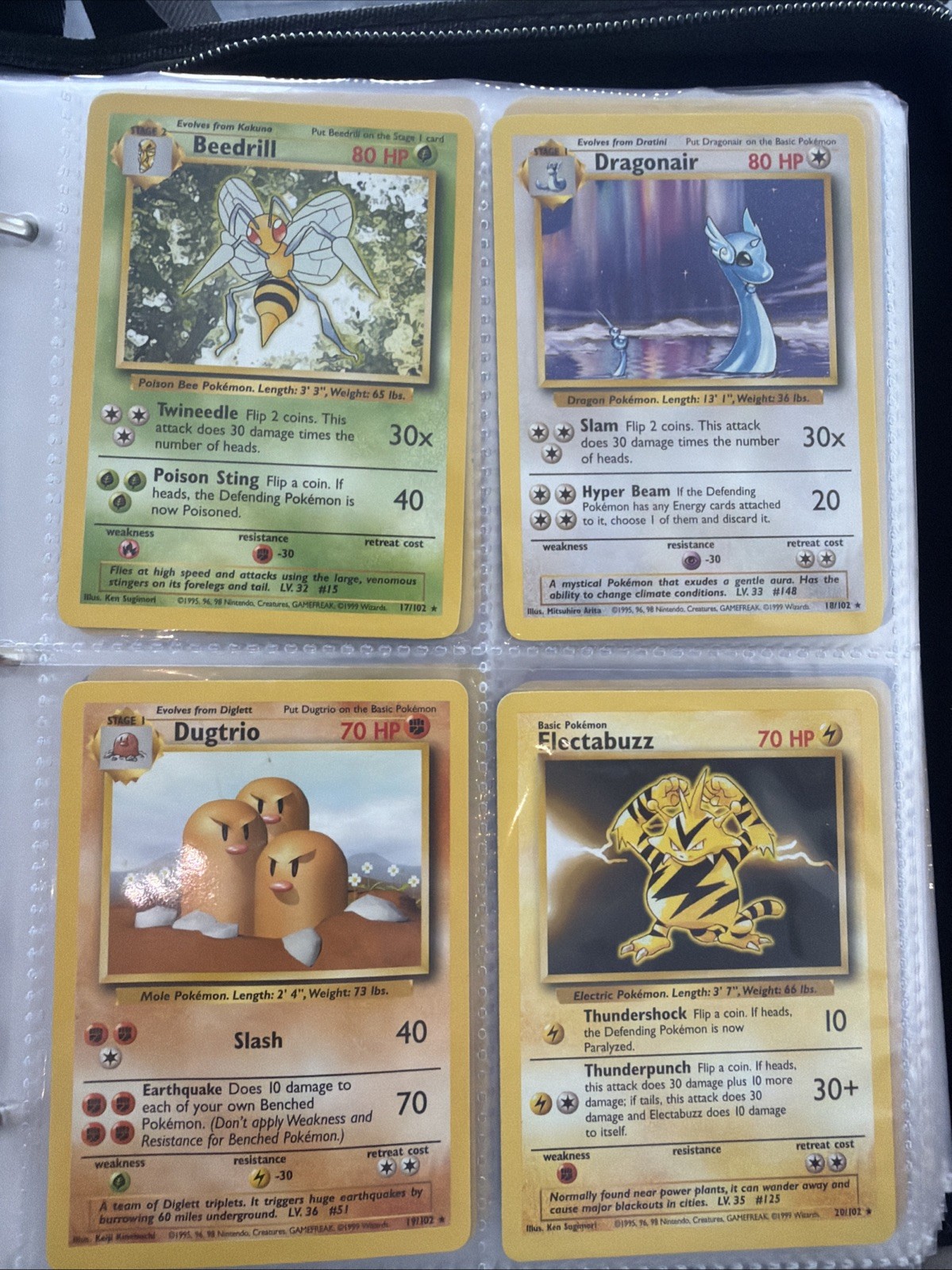 Pokemon Base Set Complete Non Holo 17-102 LP -NM